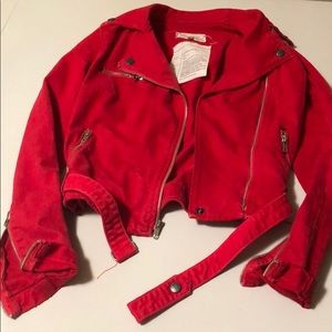 current  Elliot red jean jacket